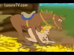 Animated farm yard slut drilled hard by well hung studhorse